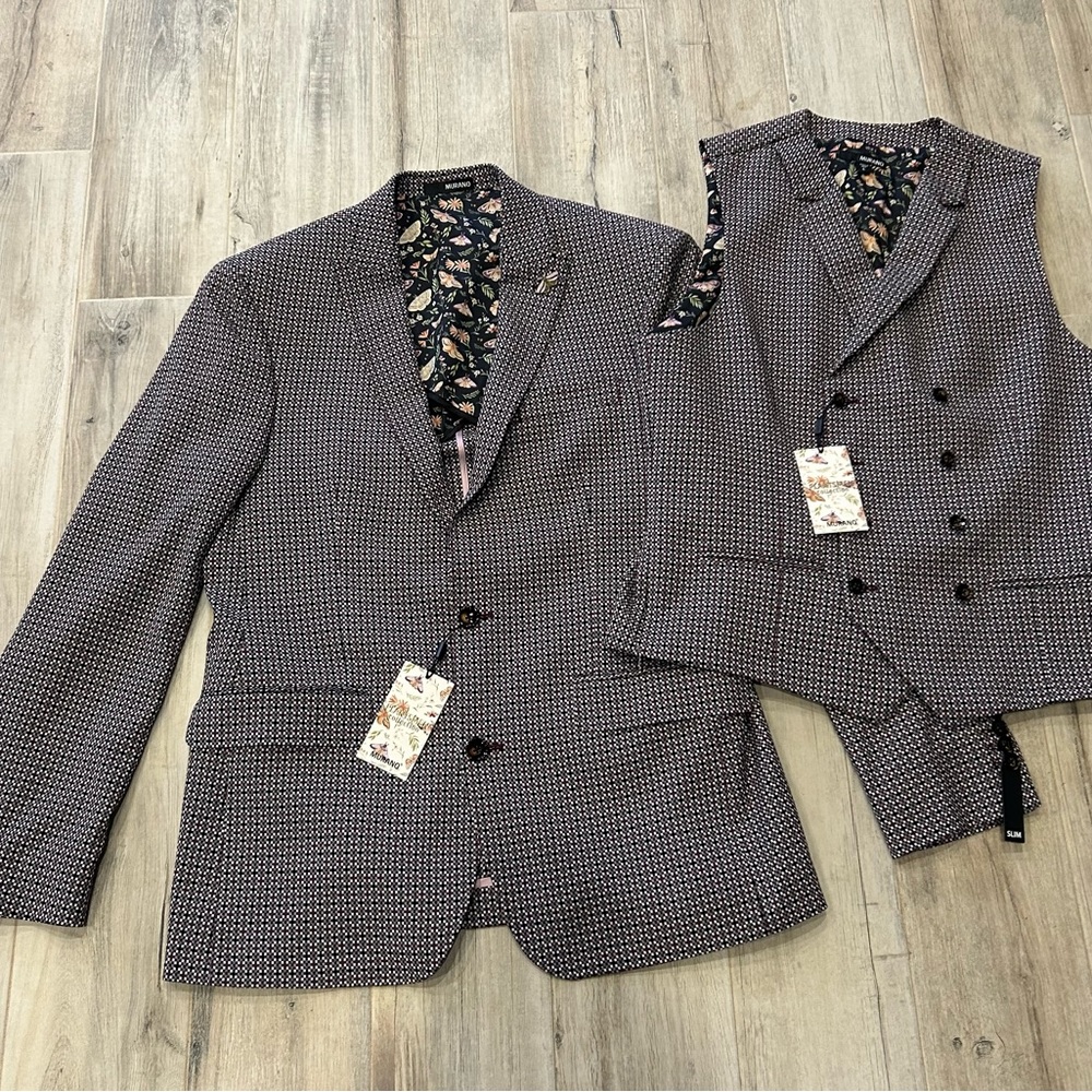 NWT Men’s Murano 2-piece Suit Coat, Medium, $350